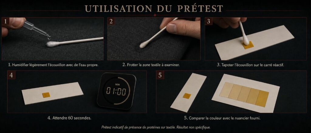 kit de détection de traces de sperme proteine sur tissu notice