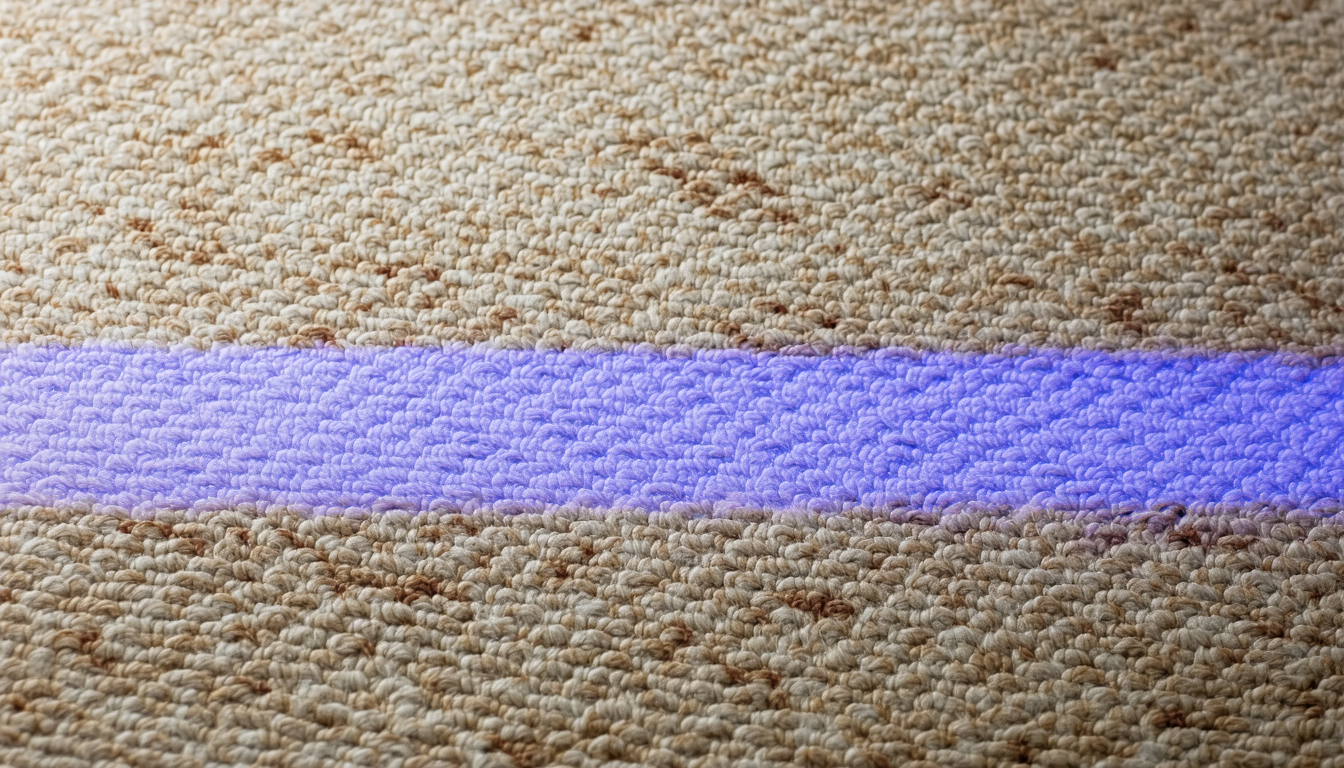 découvrez comment identifier et examiner les zones suspectes de taches de sperme sur un tapis ou une moquette pour un nettoyage efficace et ciblé.